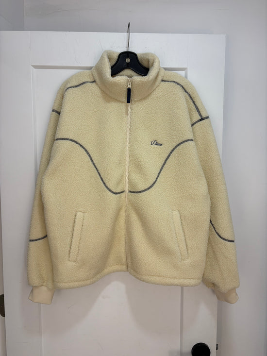 New Dime Cream sherpa fleece jacket - size L