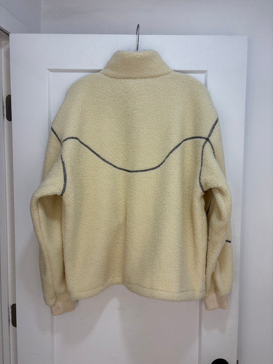 New Dime Cream sherpa fleece jacket - size L
