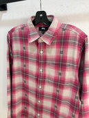 Stussy pink "S" flannel - size S