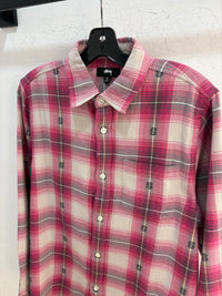 Stussy pink "S" flannel - size S