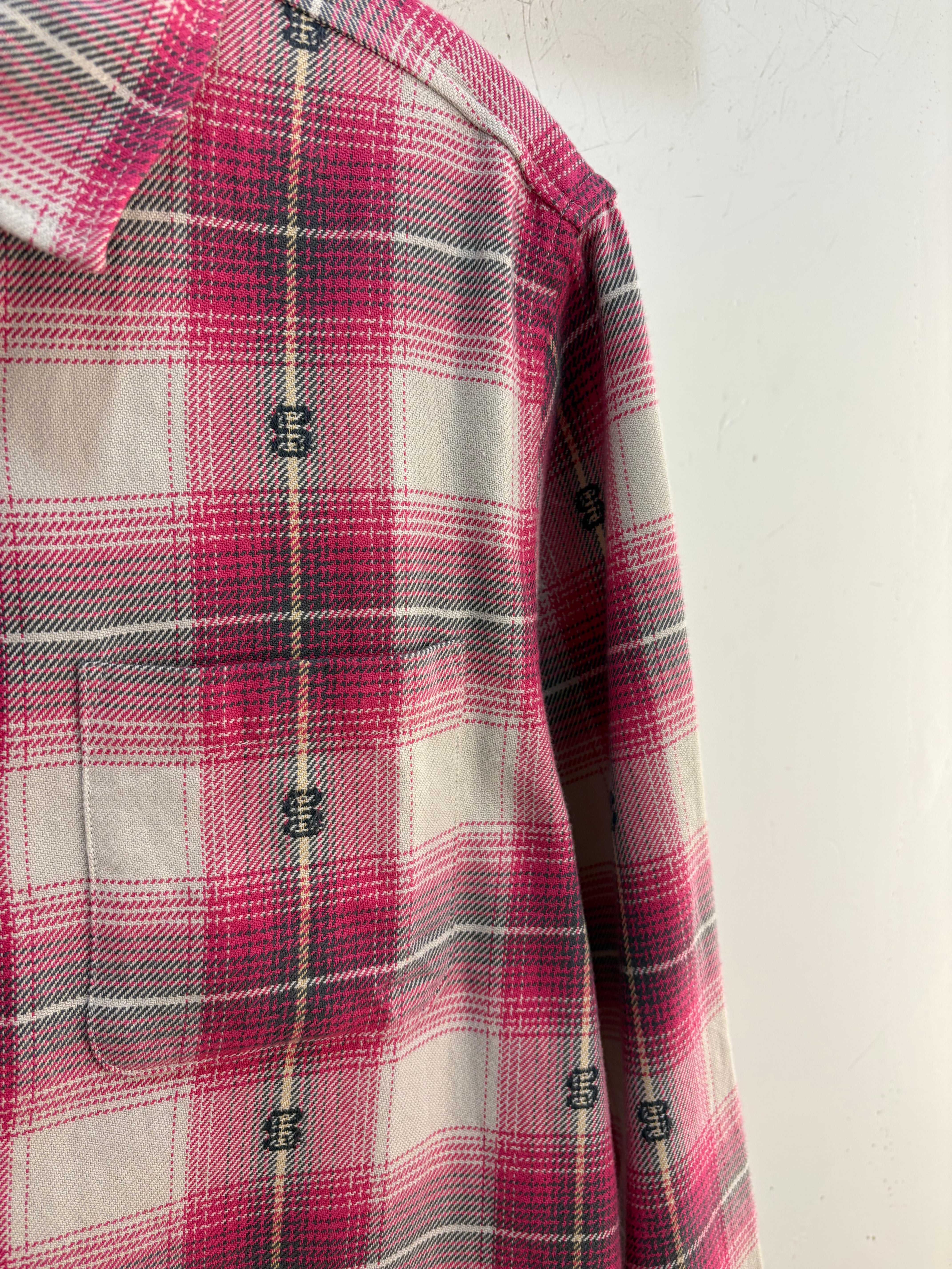 Stussy pink "S" flannel - size S