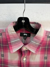Stussy pink "S" flannel - size S