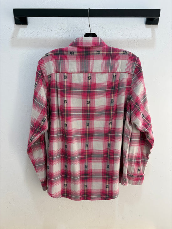 Stussy pink "S" flannel - size S