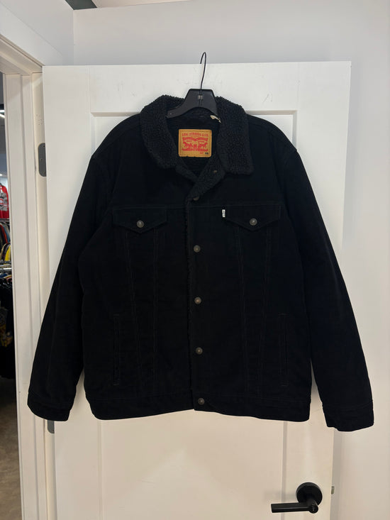 Levis Black sherpa corduroy jacket - size XXL