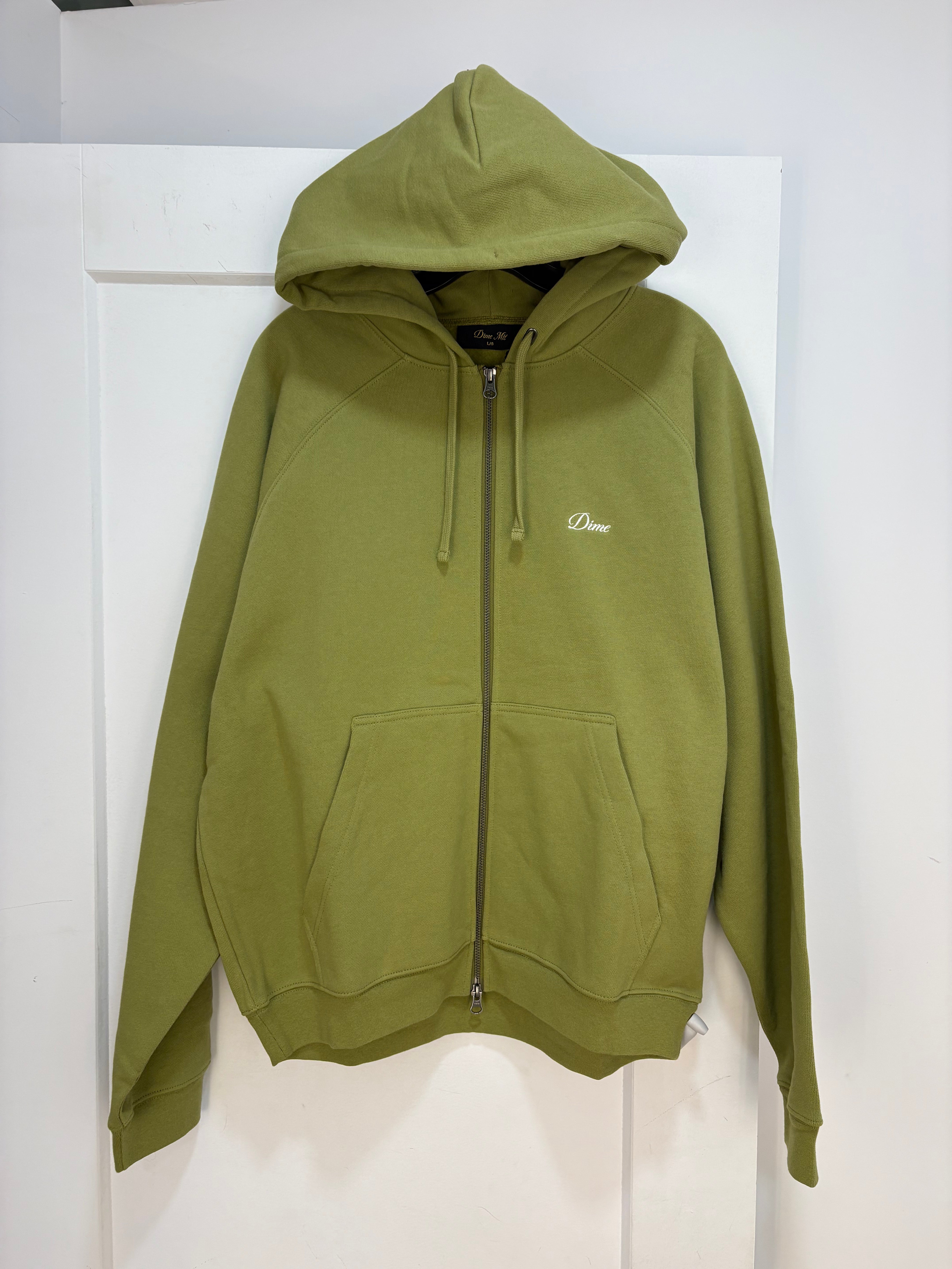 New Dime green zip up hoodie - size L