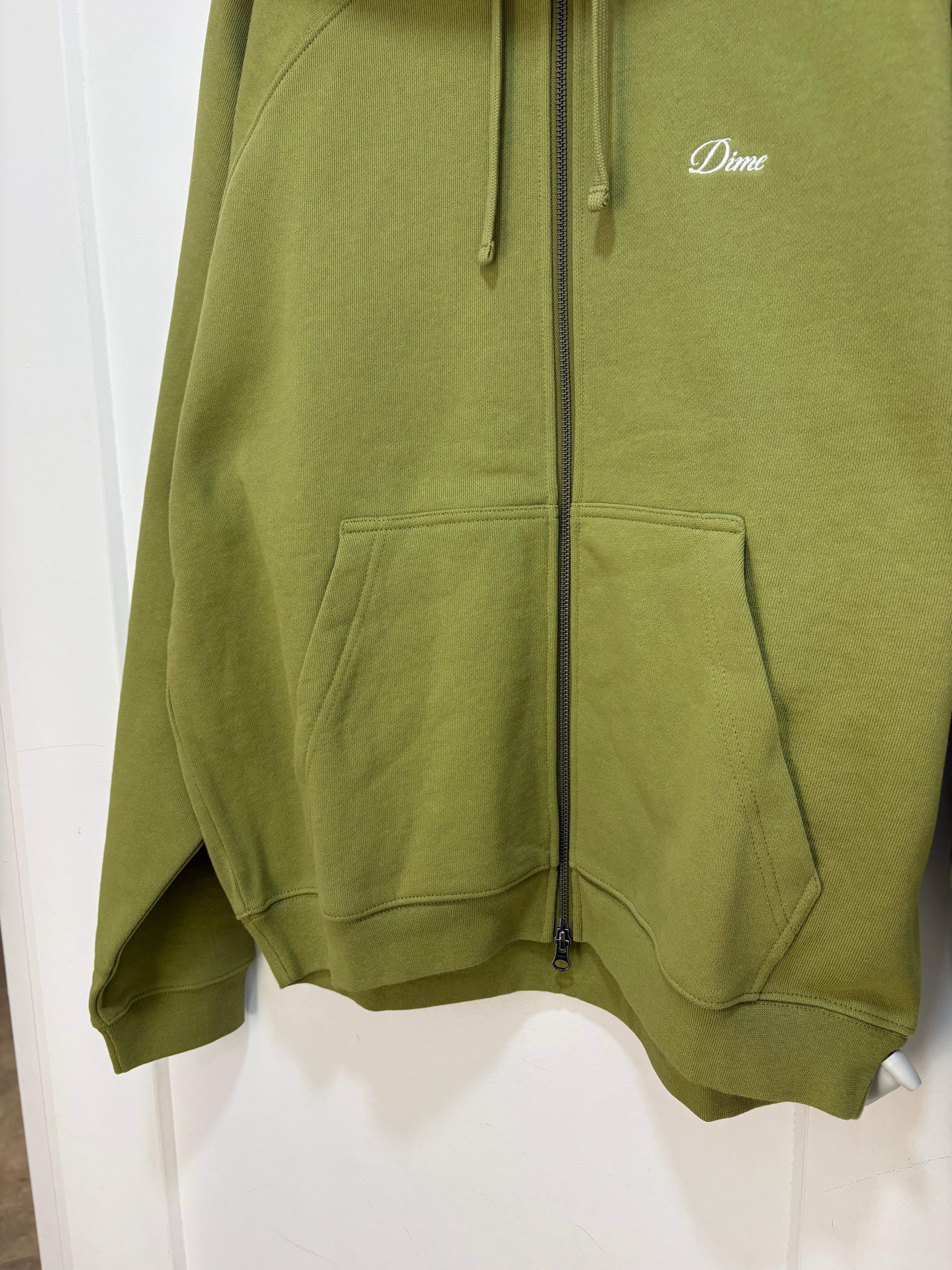 New Dime green zip up hoodie - size L