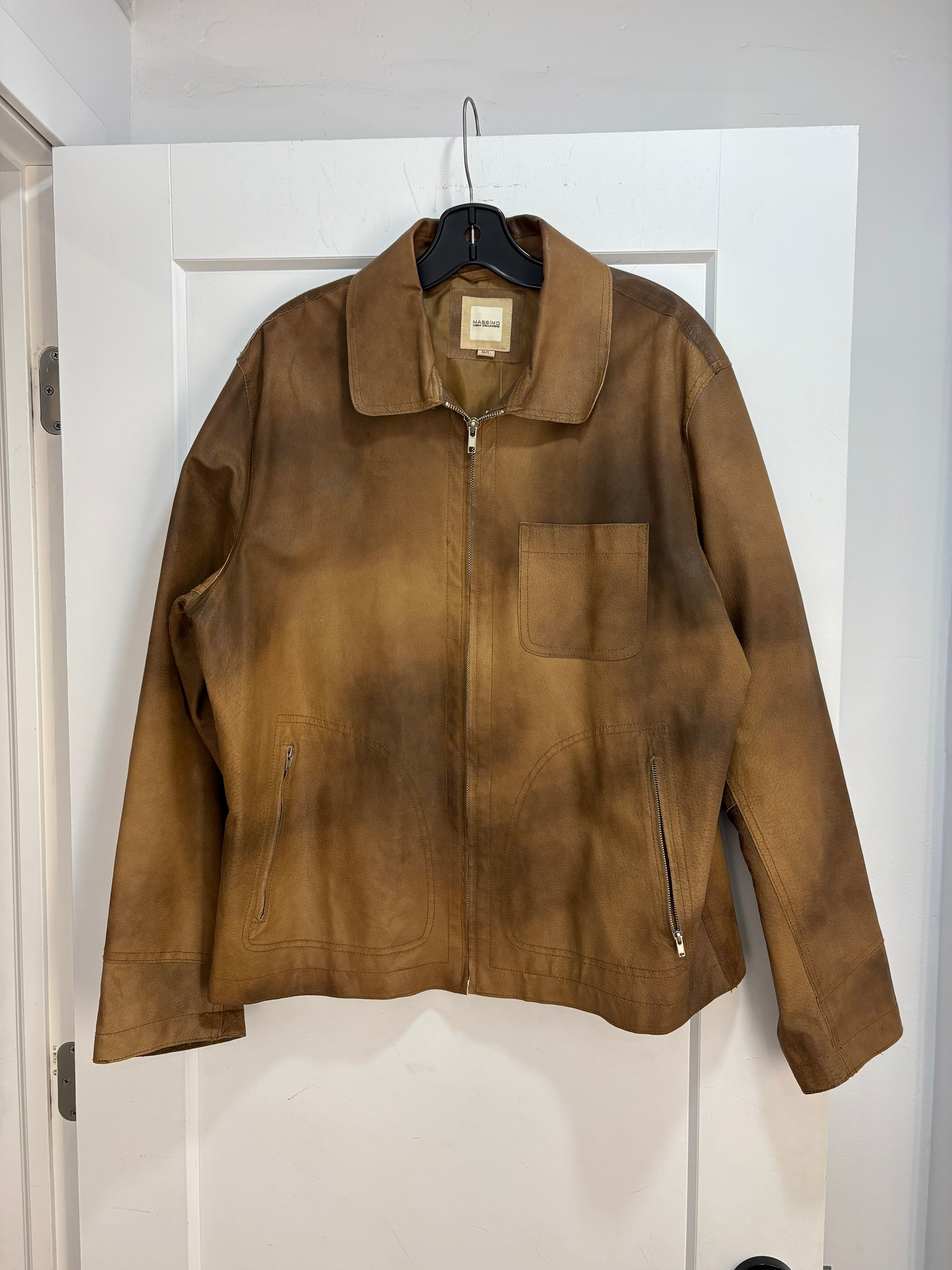 Massimo brown leather jacket - size L