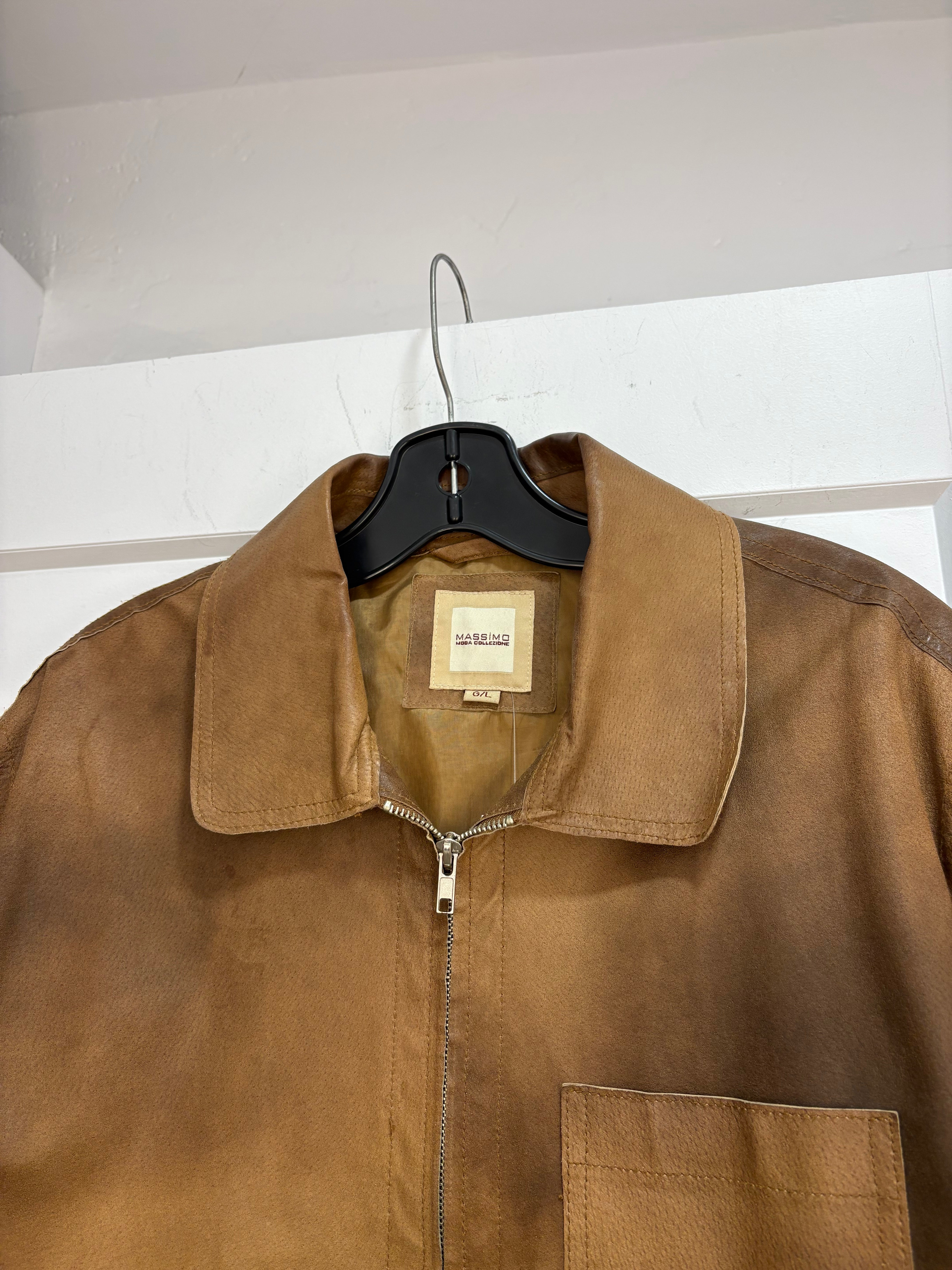 Massimo brown leather jacket - size L
