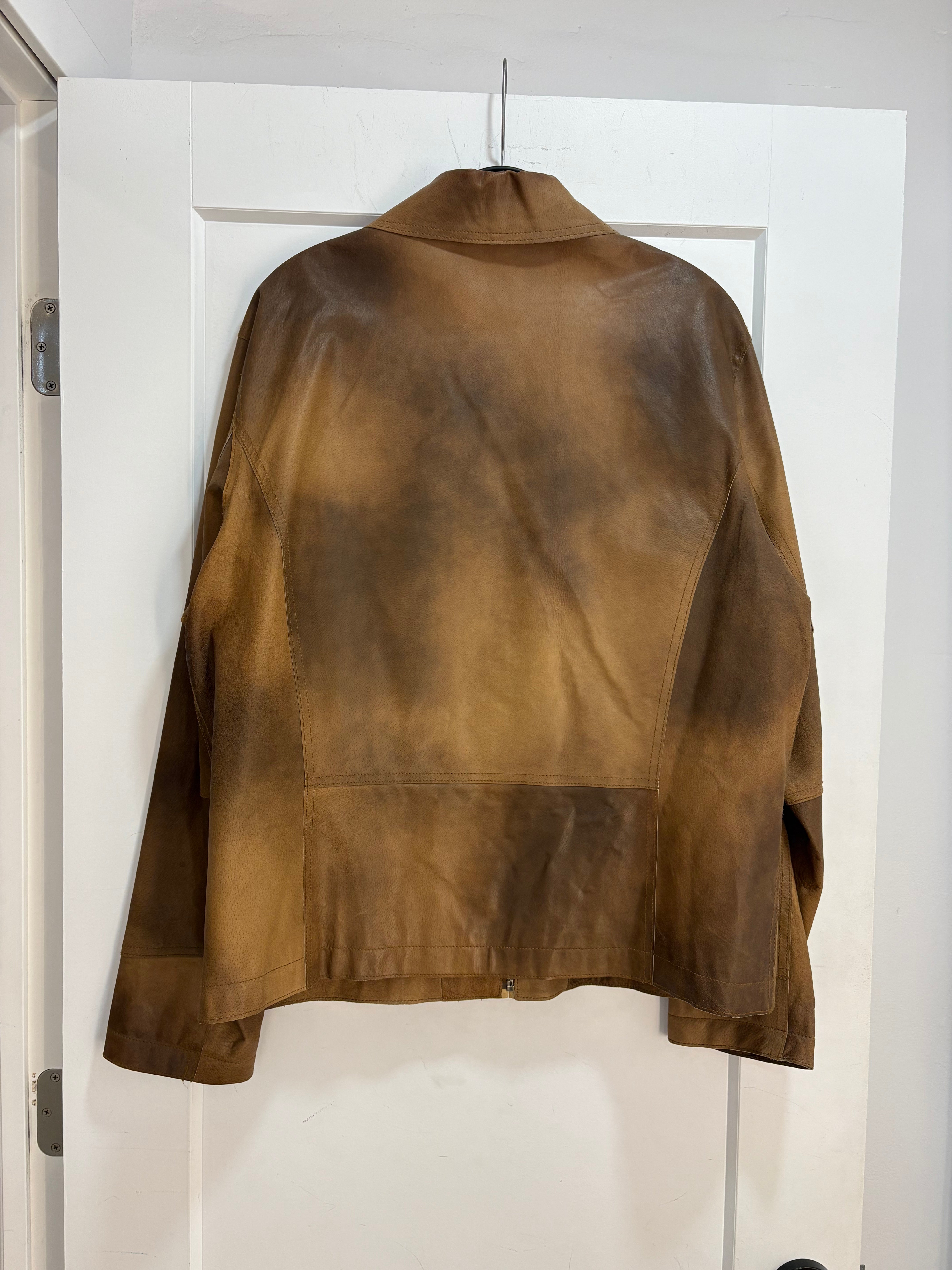 Massimo brown leather jacket - size L