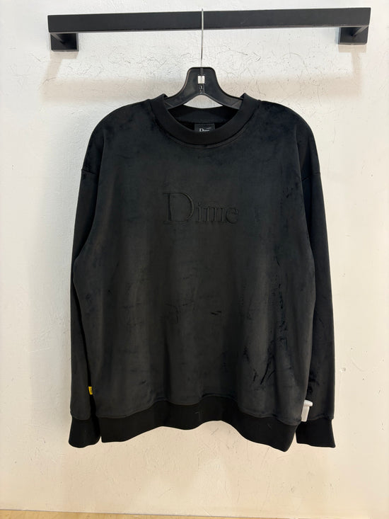Dime black velour crewneck - size M