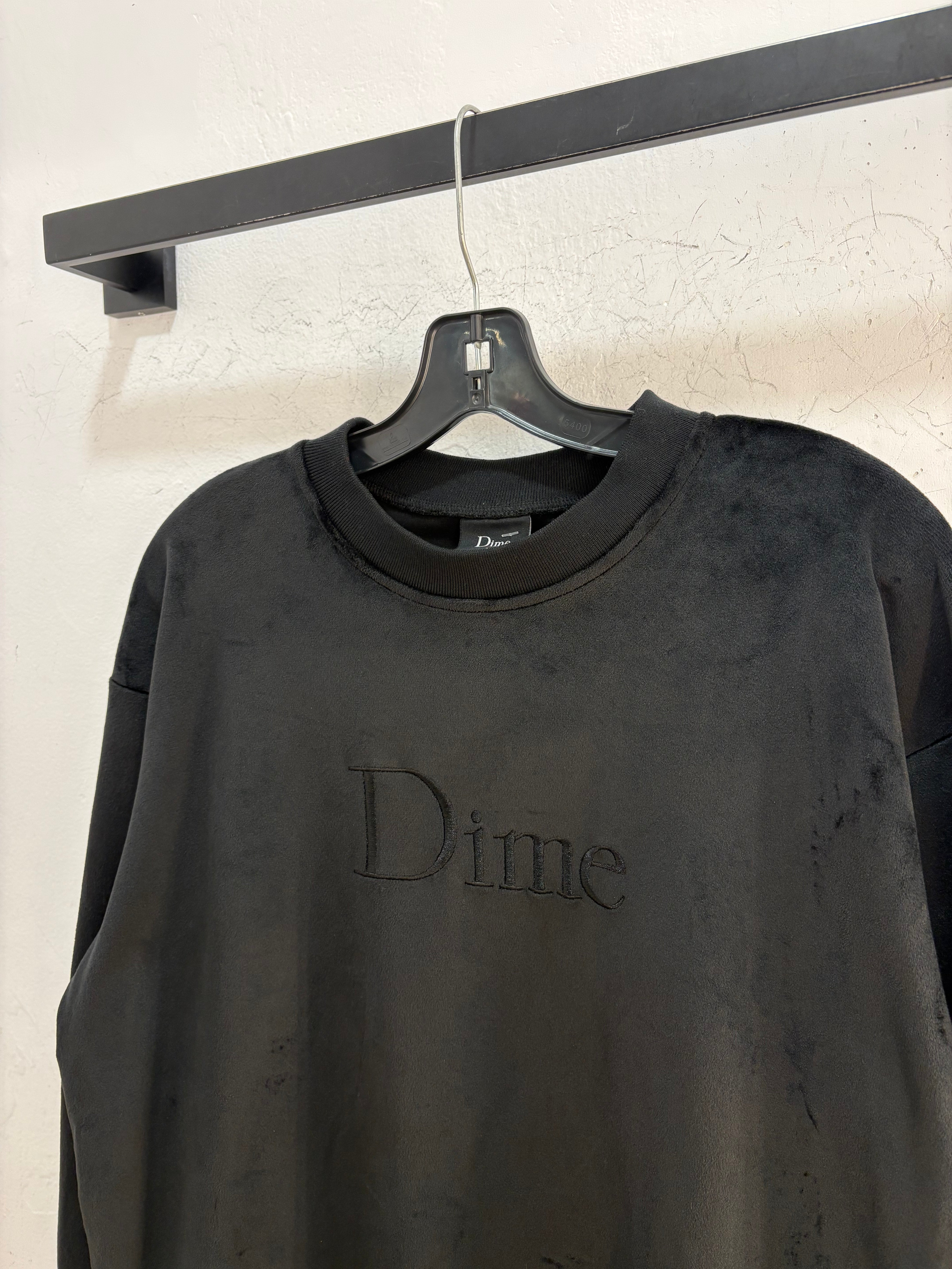 Dime black velour crewneck - size M