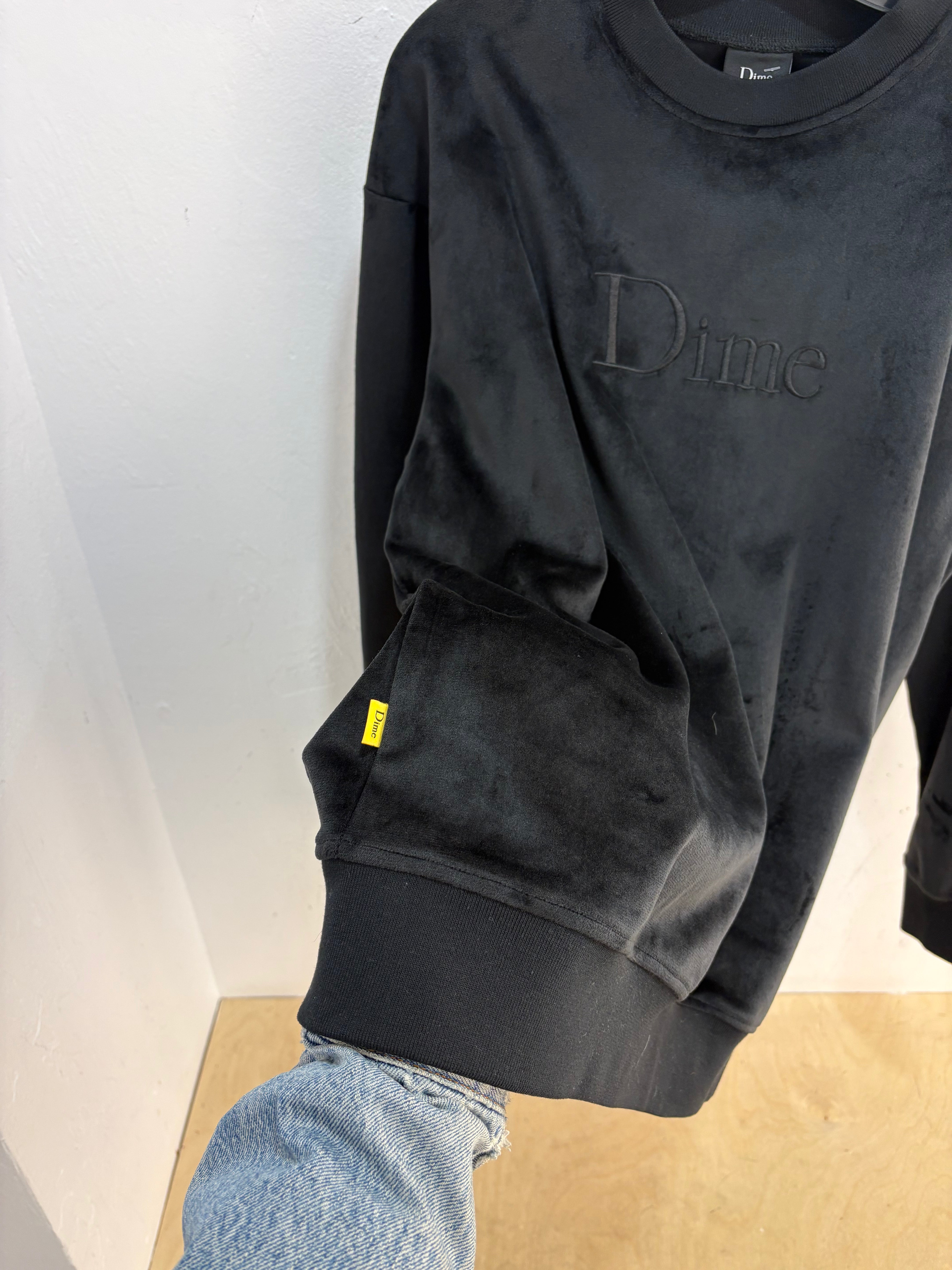 Dime black velour crewneck - size M
