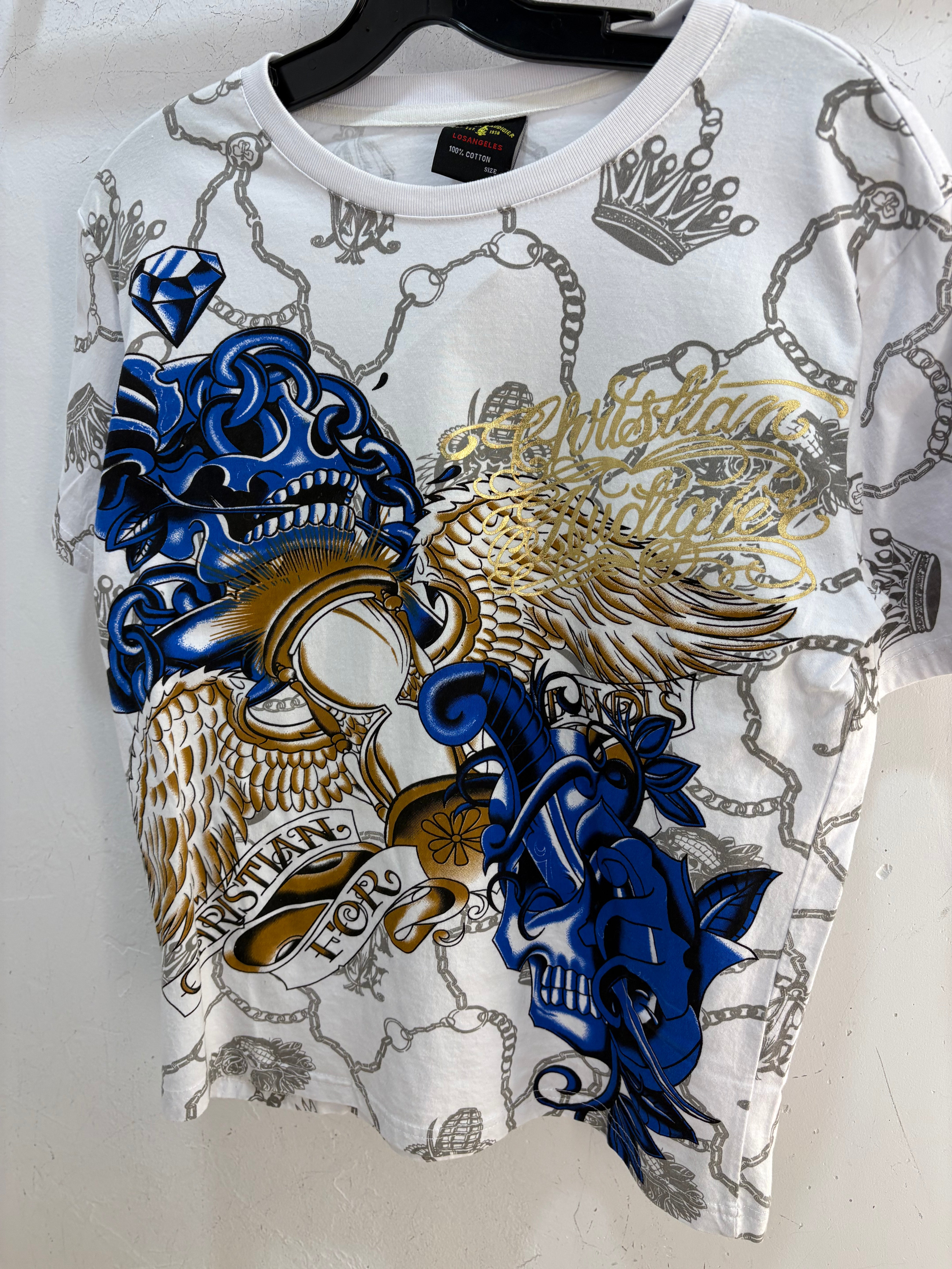 Y2k Christian Audigier affliction AOP tee - size M