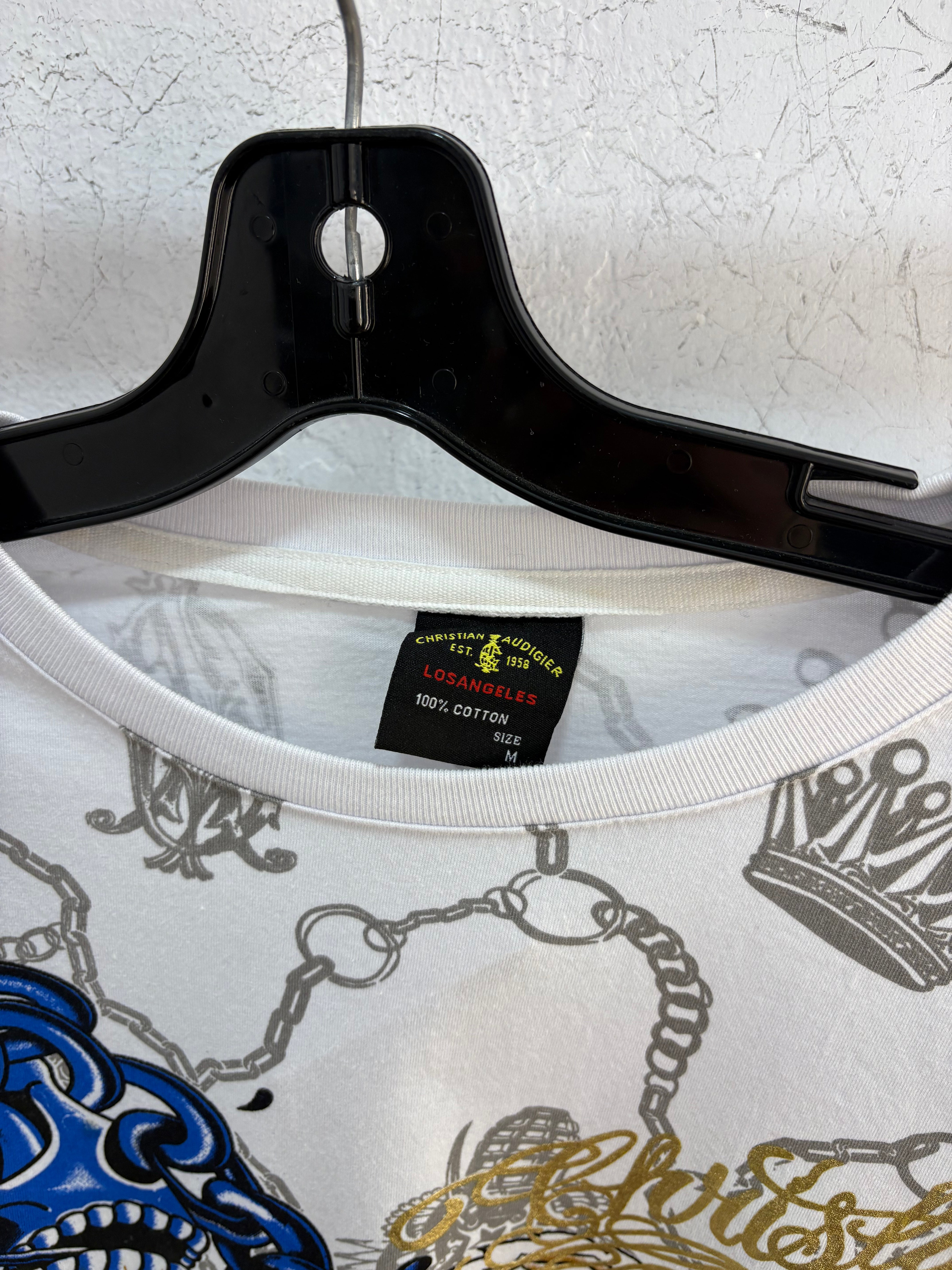 Y2k Christian Audigier affliction AOP tee - size M