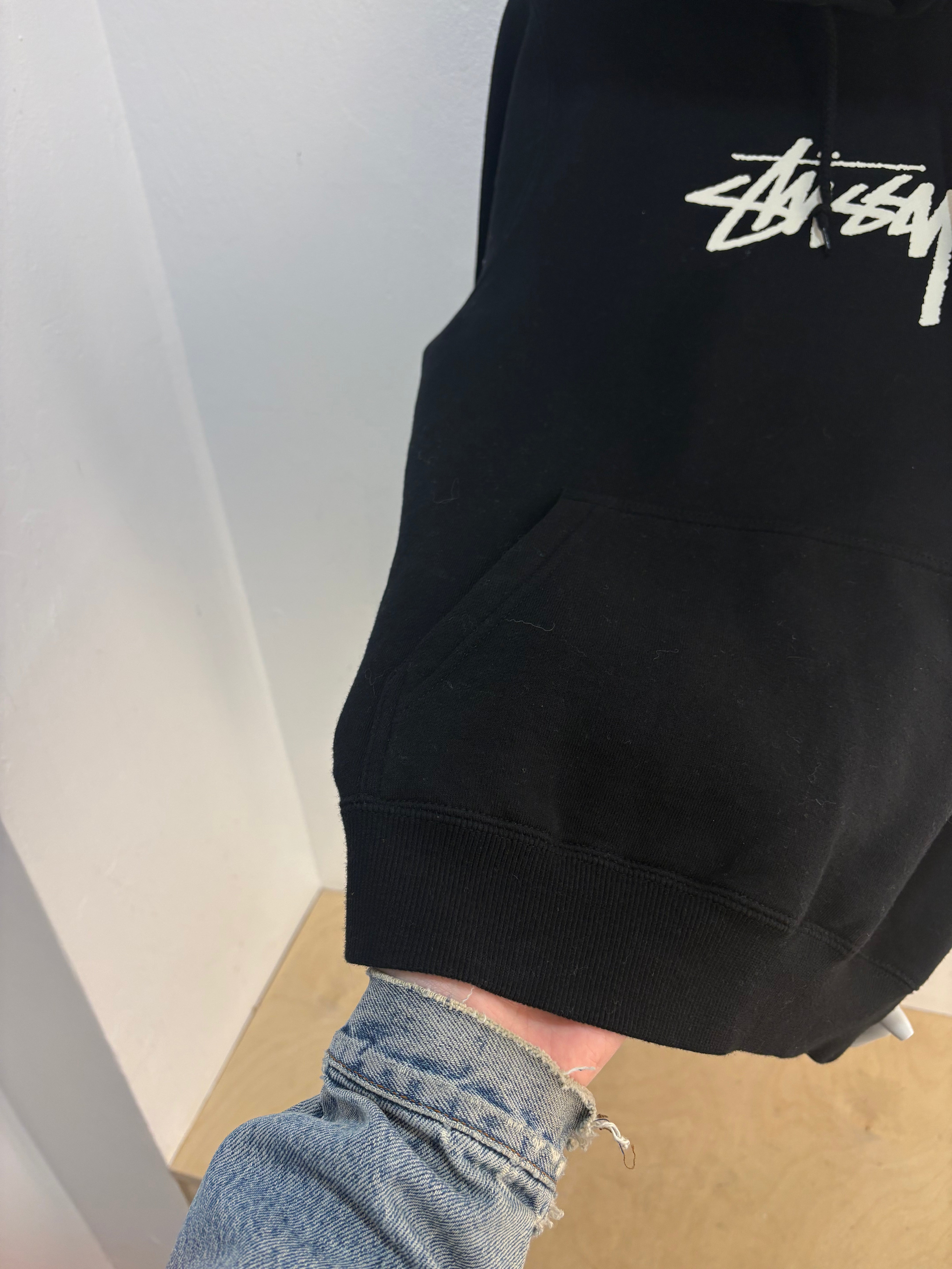 Stussy black logo hoodie - size S