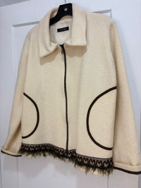 Valzère wool zip up jacket - size XL womens