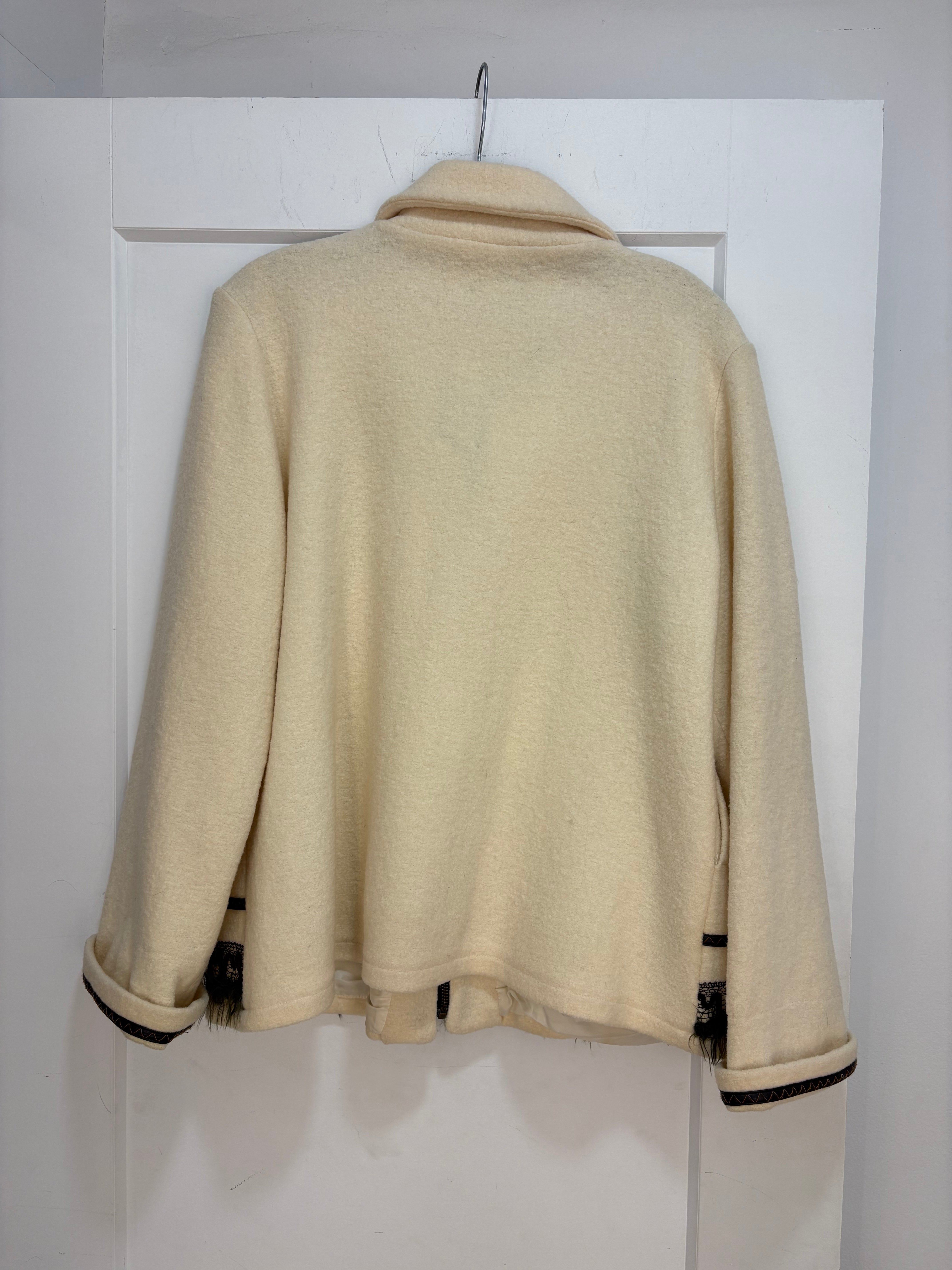 Valzère wool zip up jacket - size XL womens