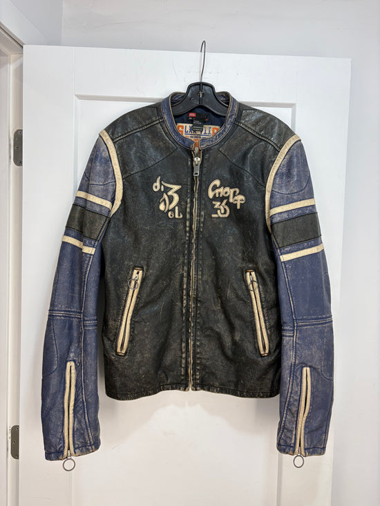 Diesel biker leather jacket - size L