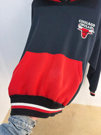 90s Starters Chicago Bulls double hood hoodie - size M