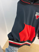 90s Starters Chicago Bulls double hood hoodie - size M