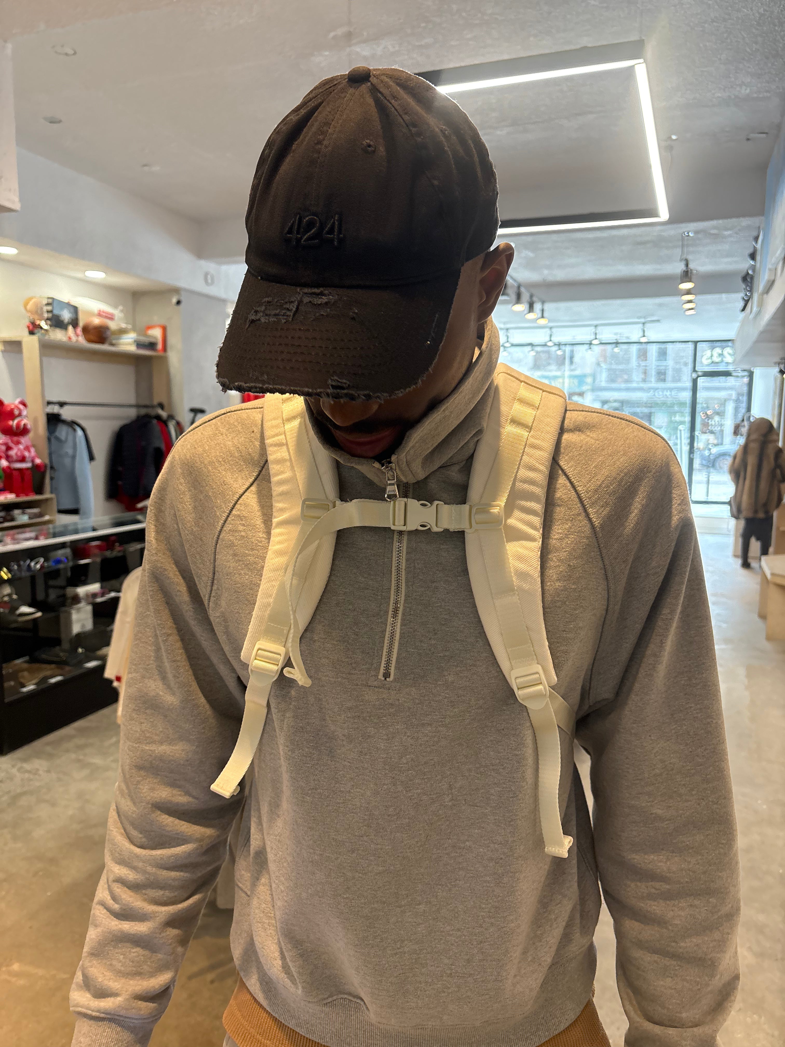 New Supreme white denim backpack