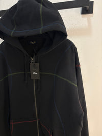 New Dime Black color stitch zip-up hoodie - size XL