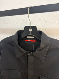 Y2k Prada linea Rossa black button up - size L