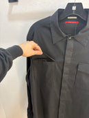 Y2k Prada linea Rossa black button up - size L