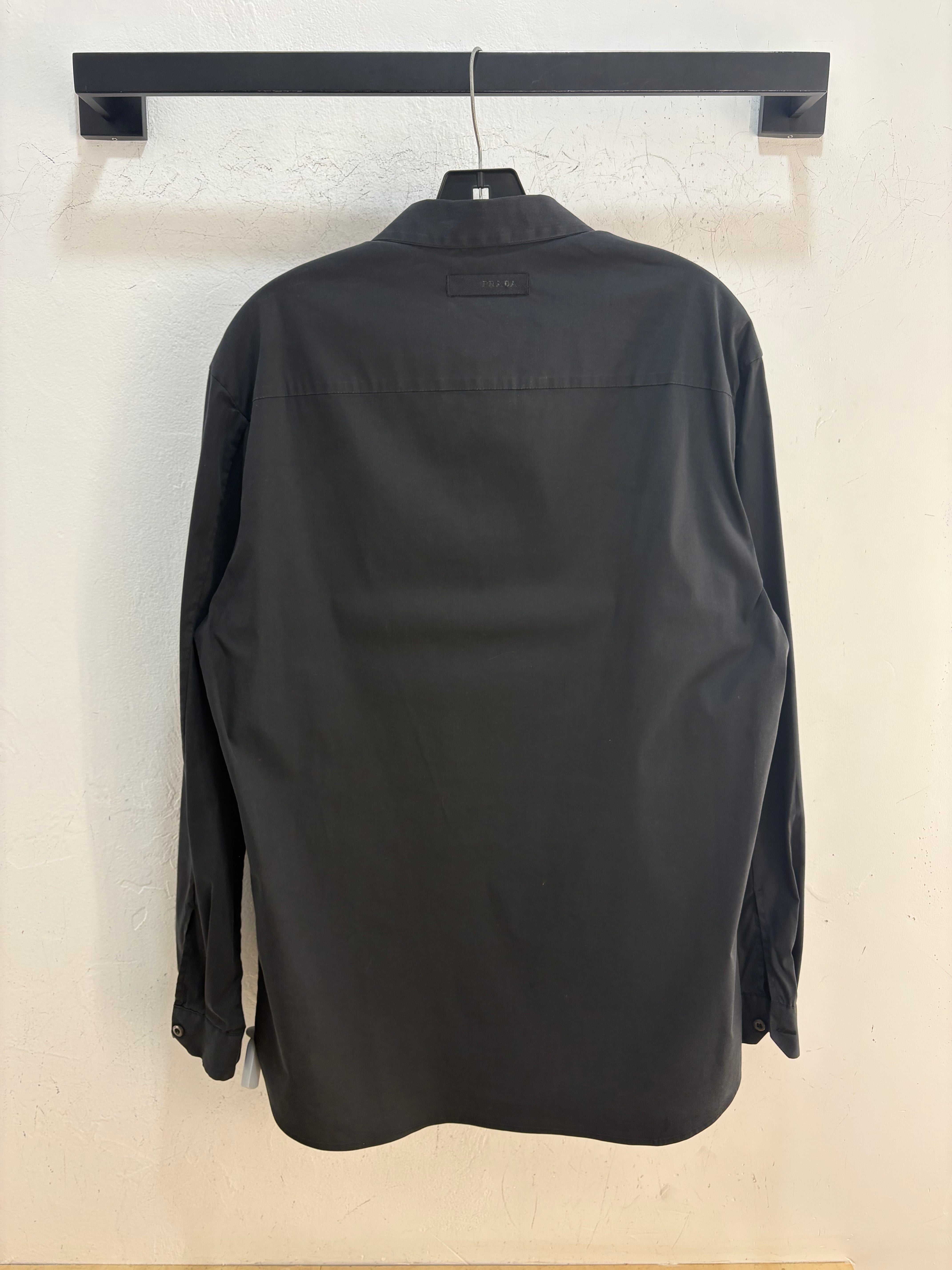 Y2k Prada linea Rossa black button up - size L
