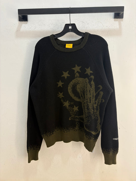 Dime green/black knit sweater - size S