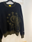 Dime green/black knit sweater - size S