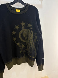 Dime green/black knit sweater - size S