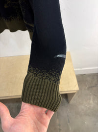 Dime green/black knit sweater - size S