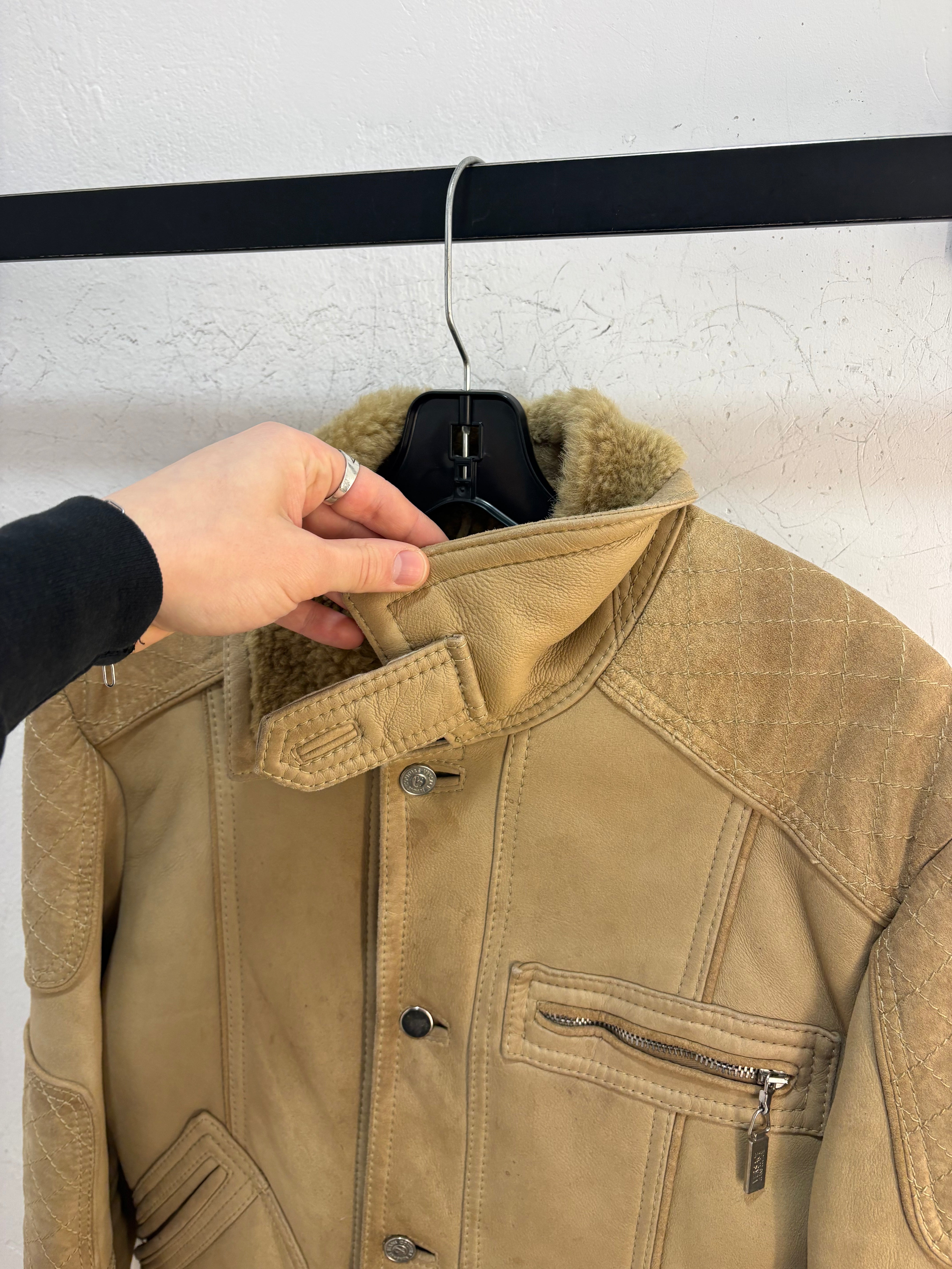 Y2k Versace Jeans shearling jacket - size S