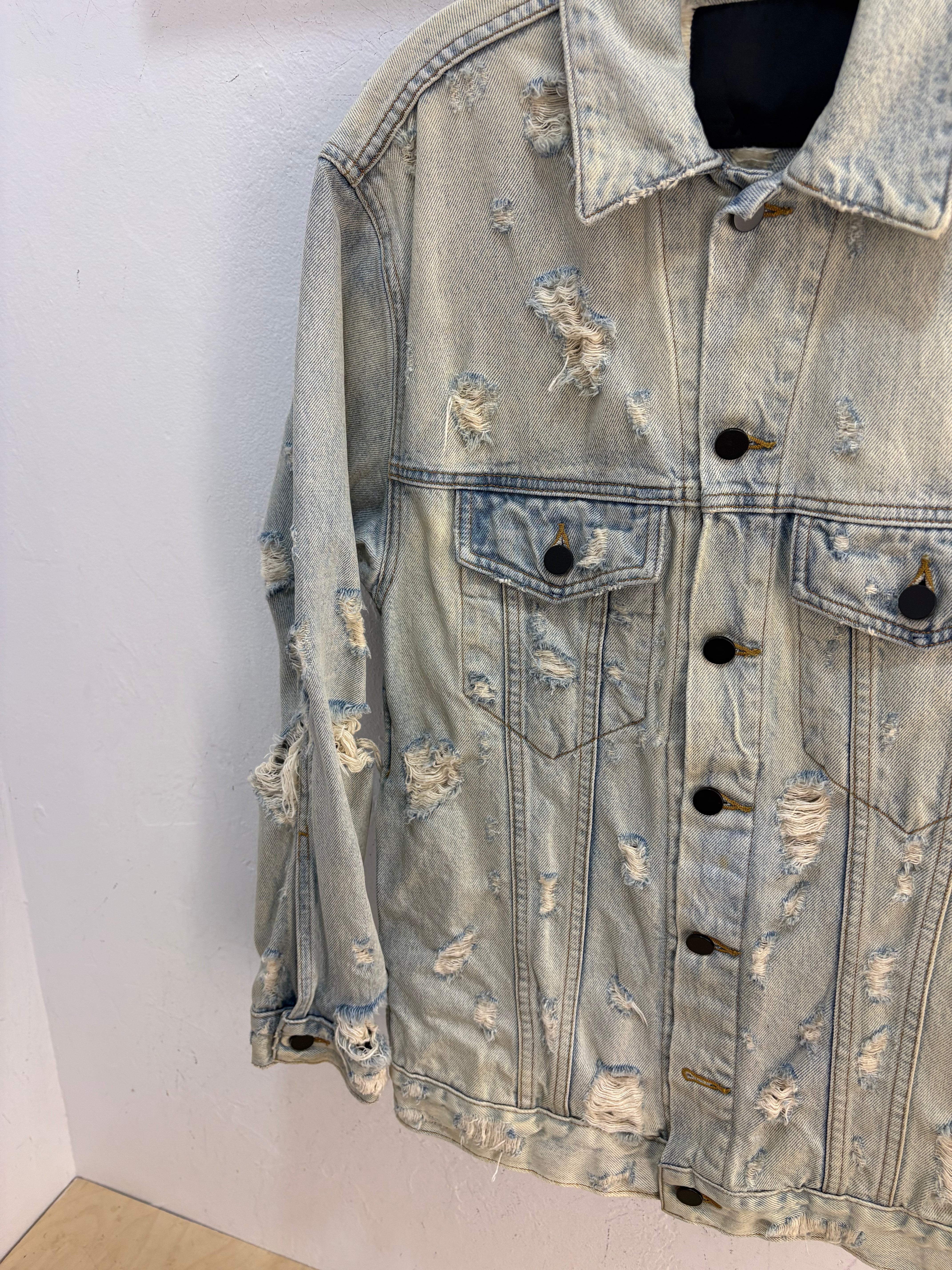 Alexander Wang X distressed denim jacket - size XS