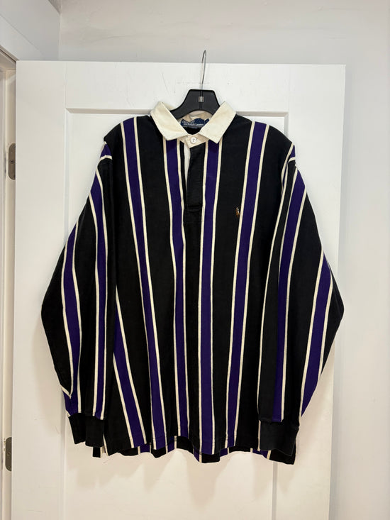 90s Polo RL rugby purple/black - size L