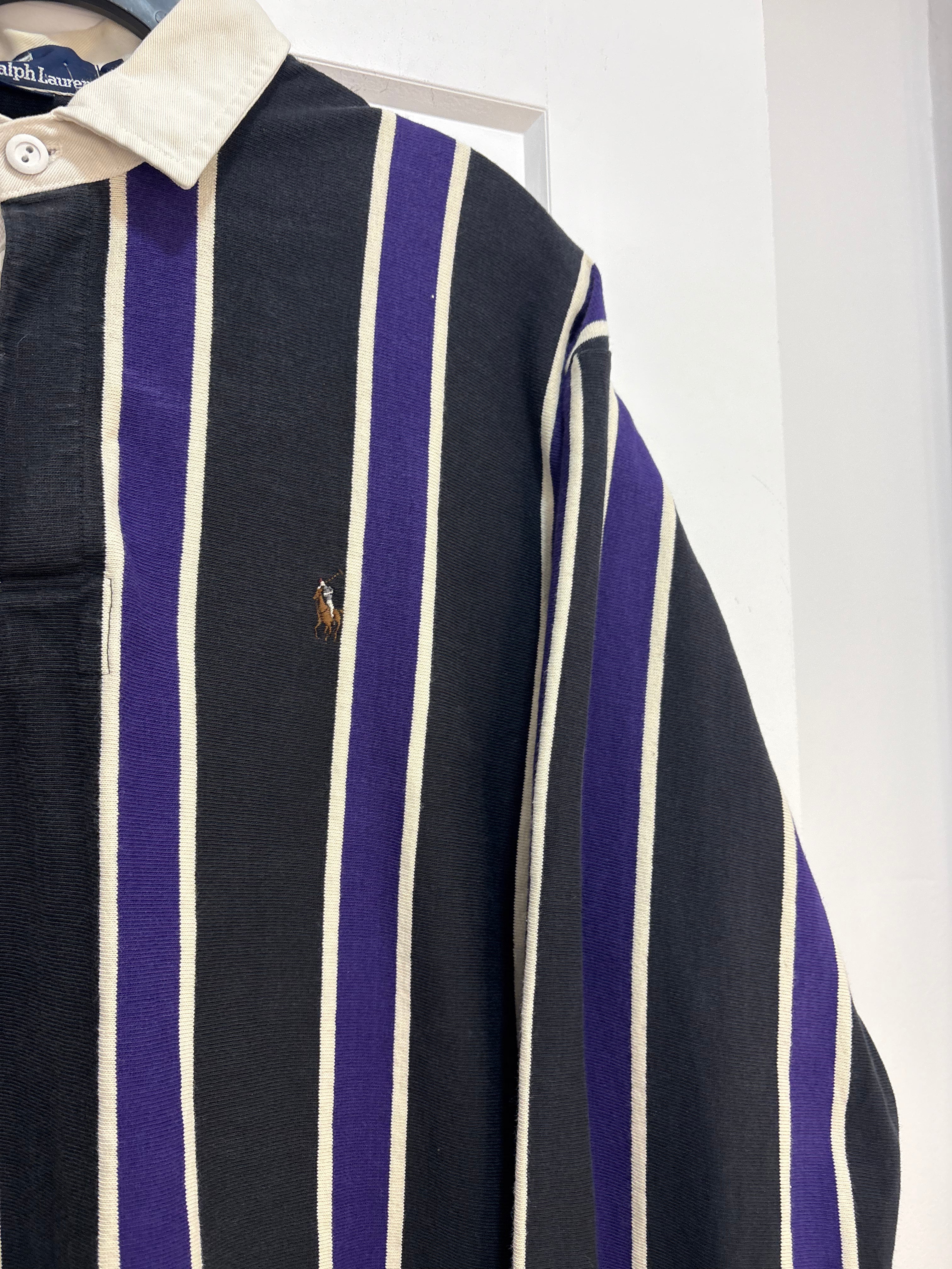 90s Polo RL rugby purple/black - size L