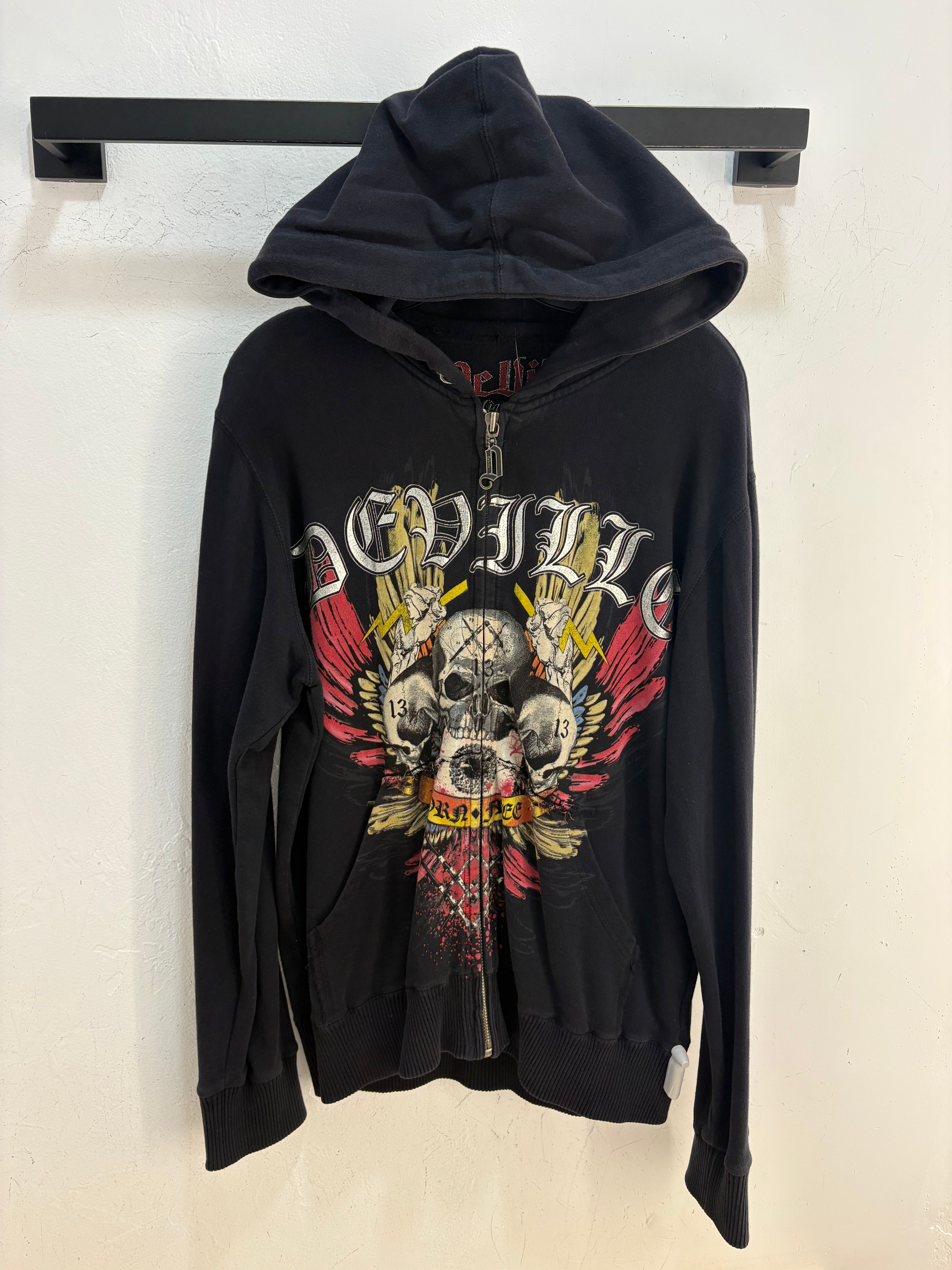 Y2k De Ville Affliction zip up - size XL
