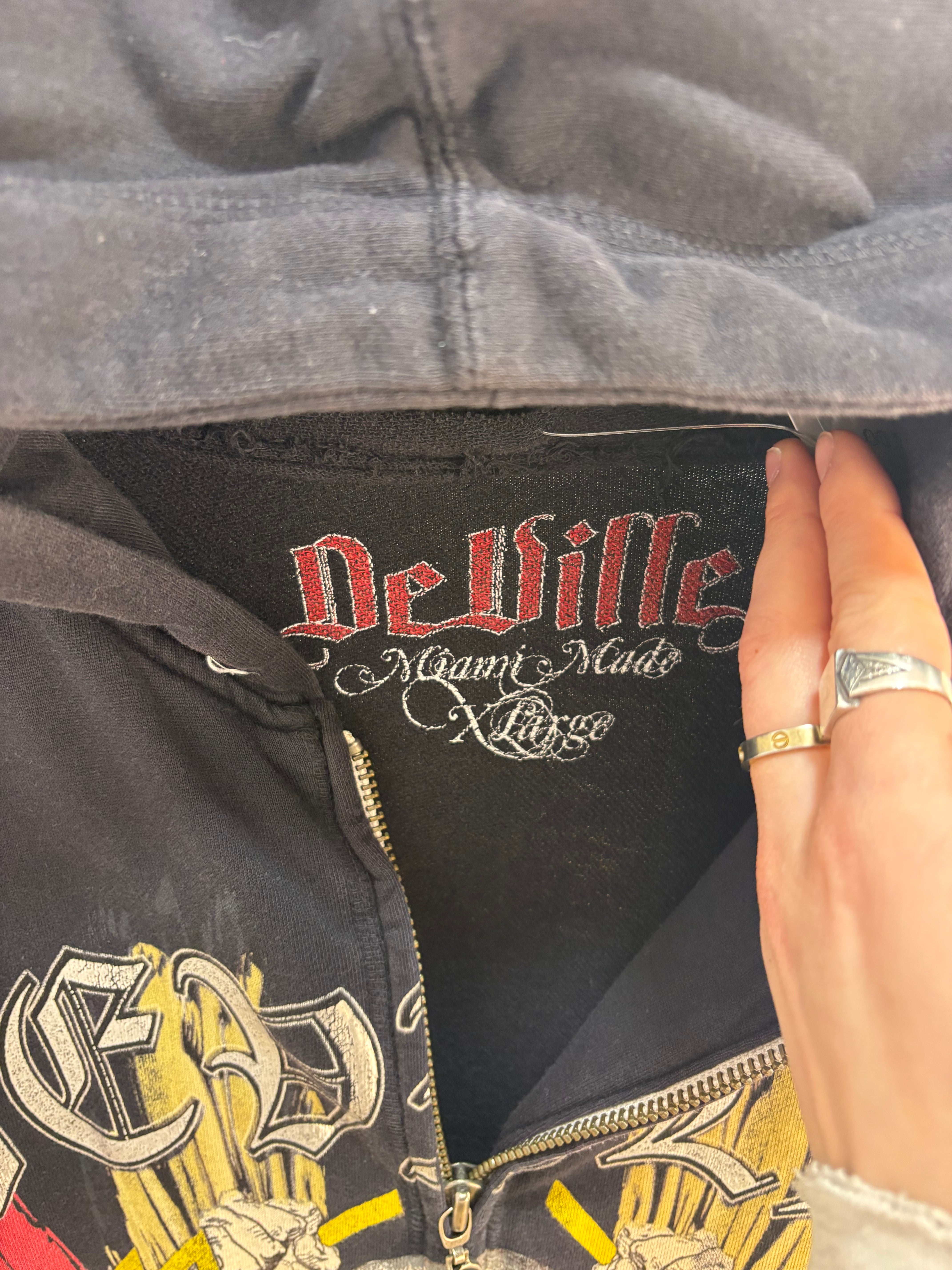 Y2k De Ville Affliction zip up - size XL