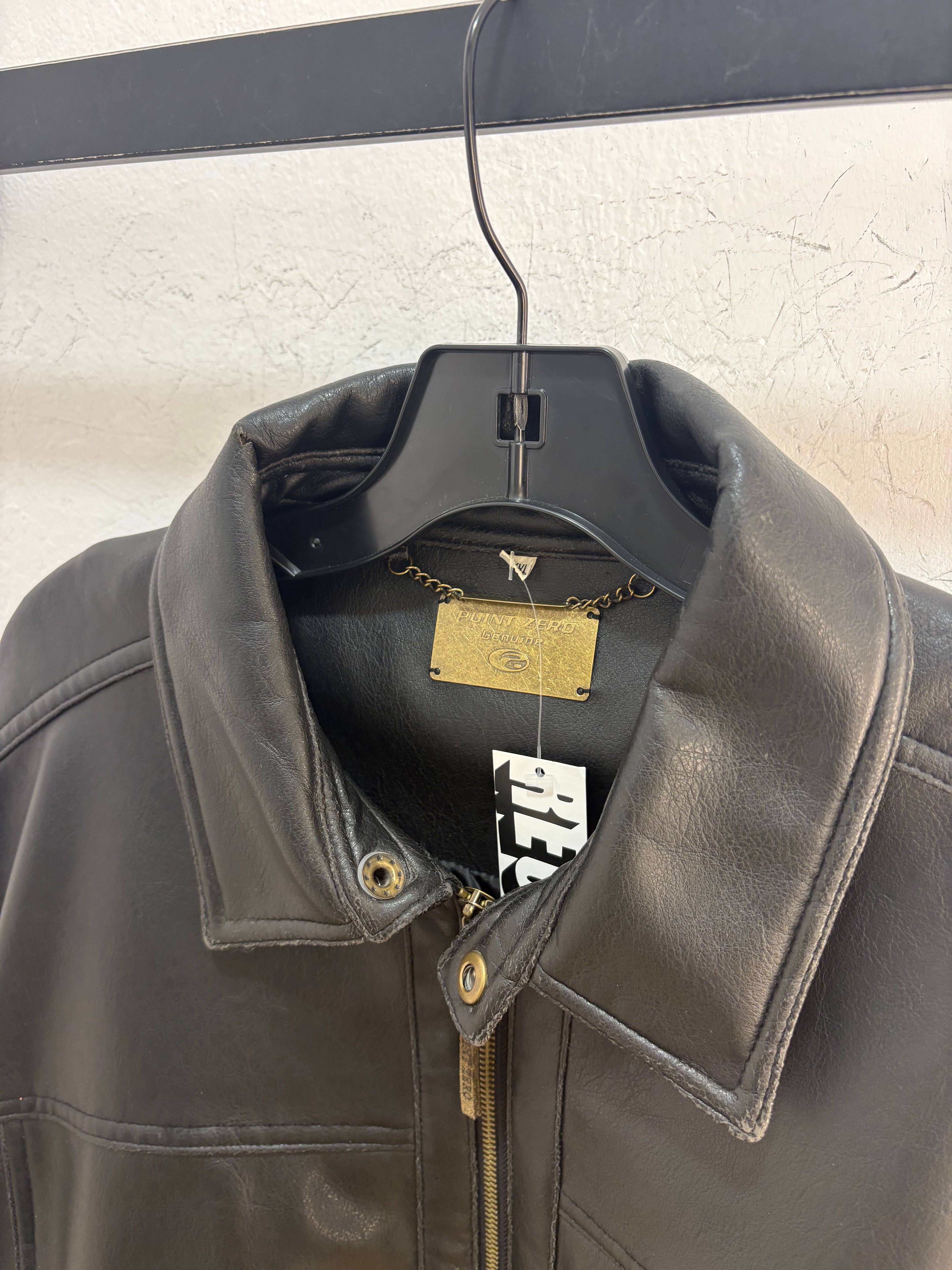 Y2k Point Zero faux leather jacket *flawed - size XL