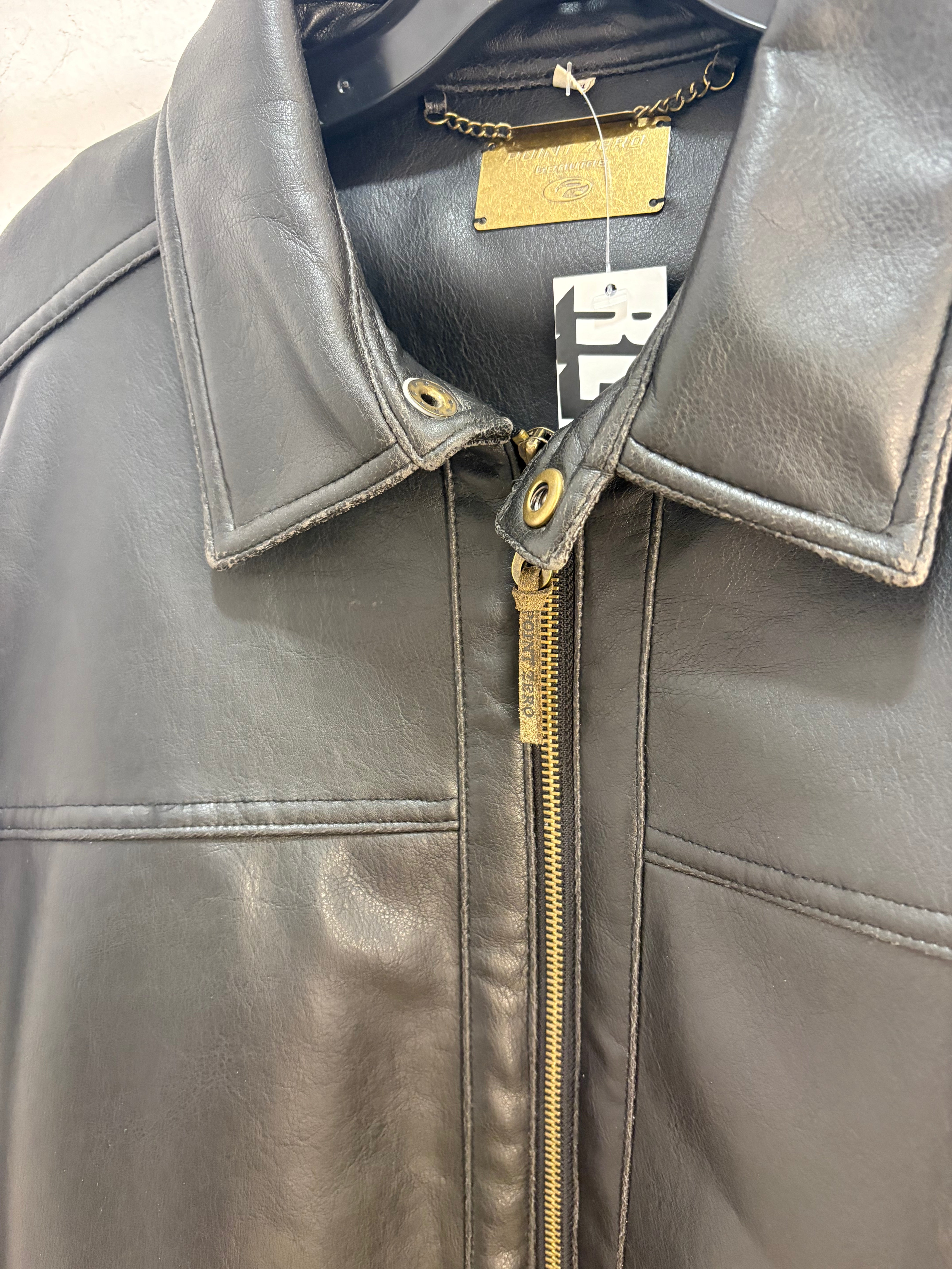 Y2k Point Zero faux leather jacket *flawed - size XL