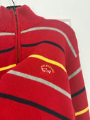 Paul and Shark red knit 1/4 zip up - size XL