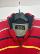 Paul and Shark red knit 1/4 zip up - size XL
