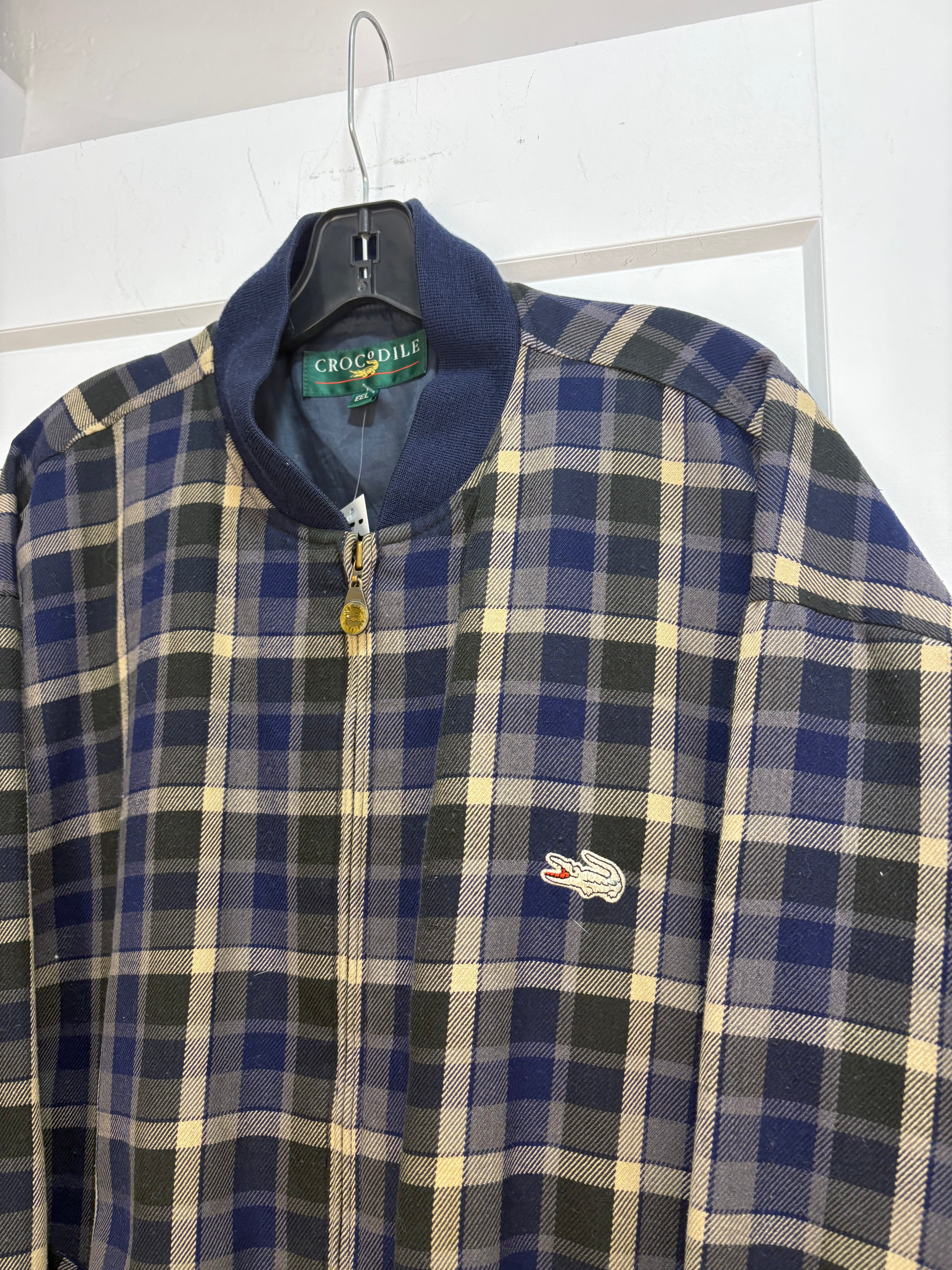 90s Crocodile plaid bomber * distressed - size XXL