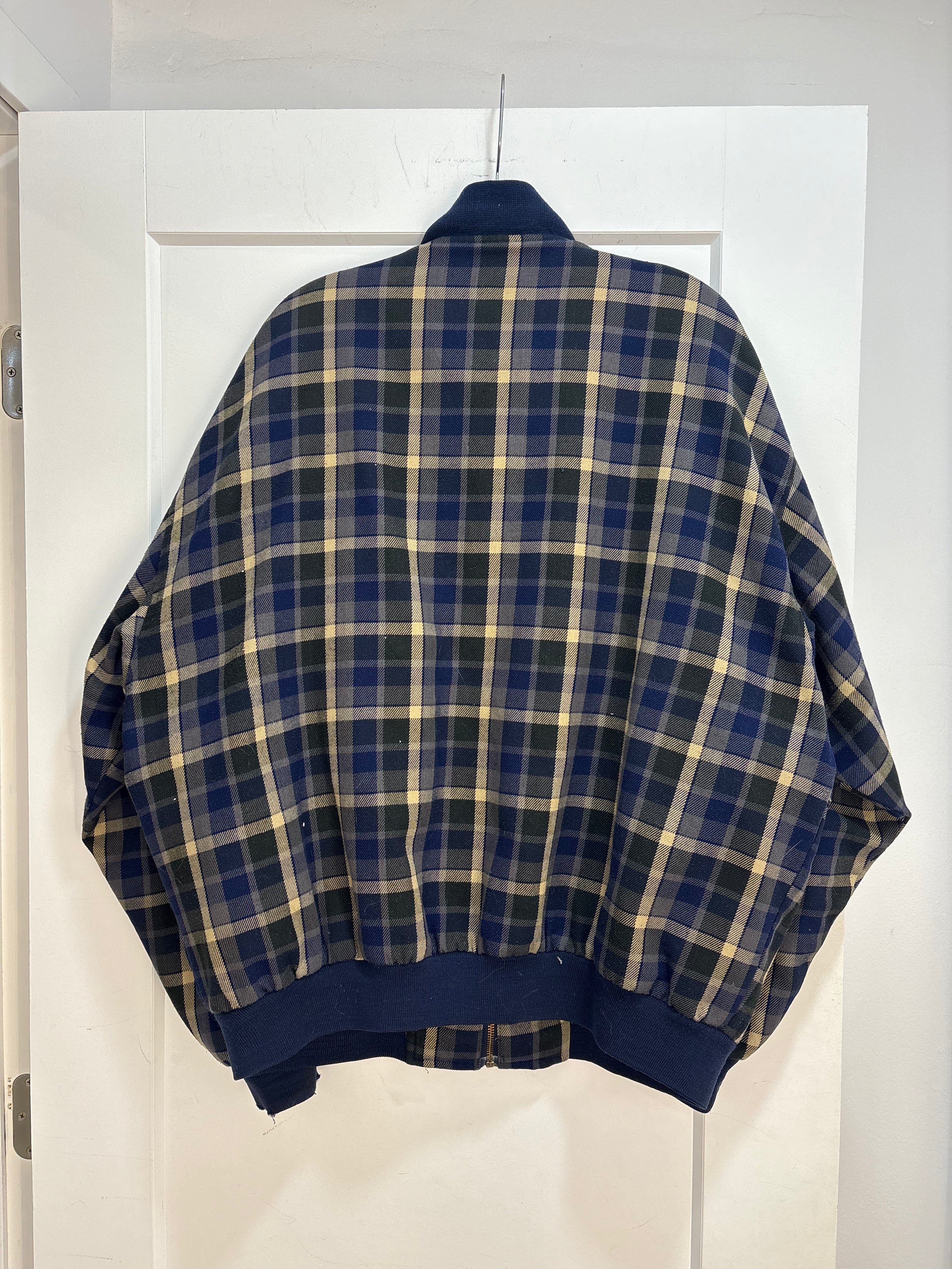 90s Crocodile plaid bomber * distressed - size XXL