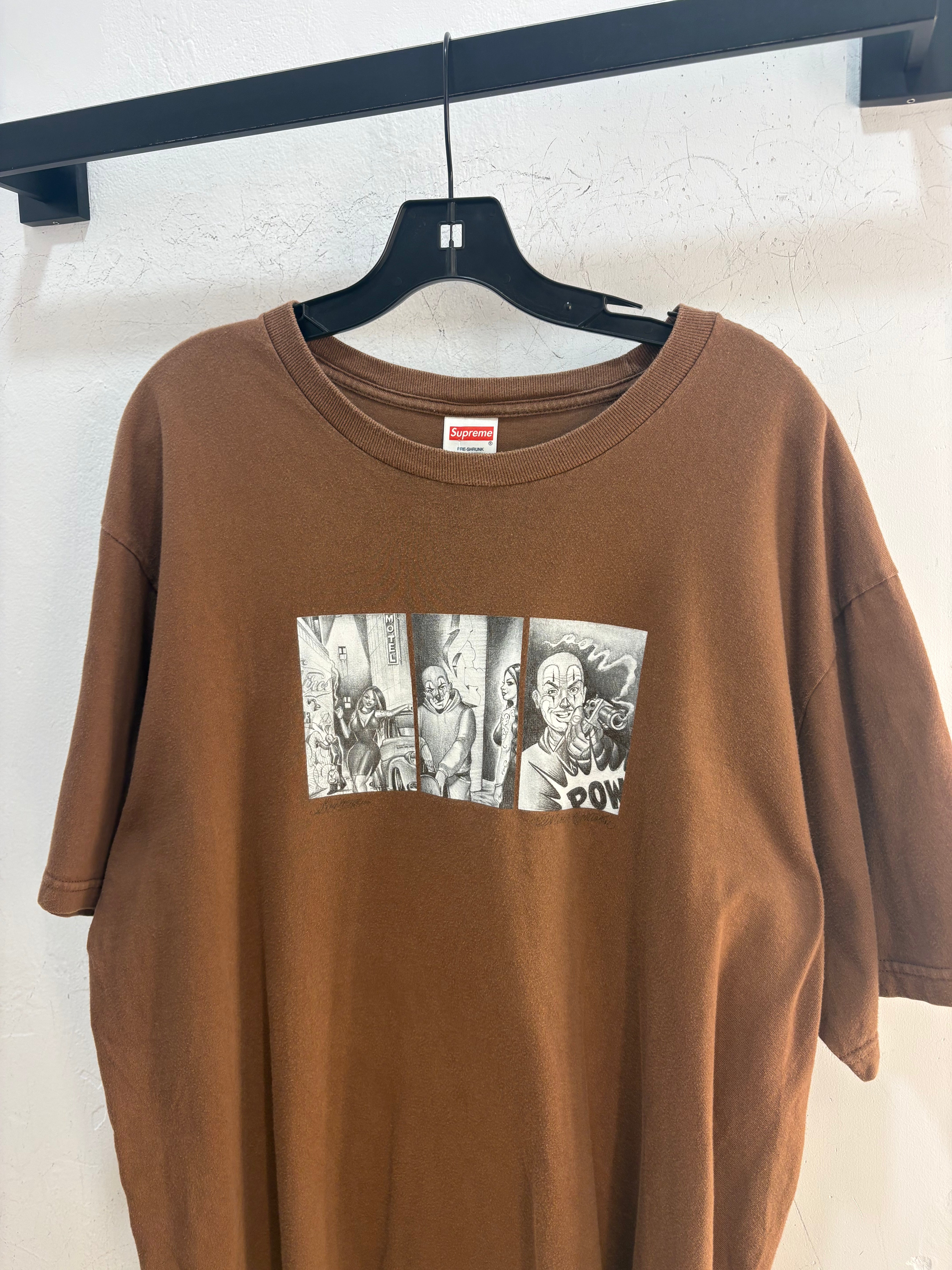 Supreme Mr Carter cartoon brown tee - size XL