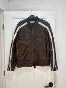 1969 brown biker leather jacket - size L
