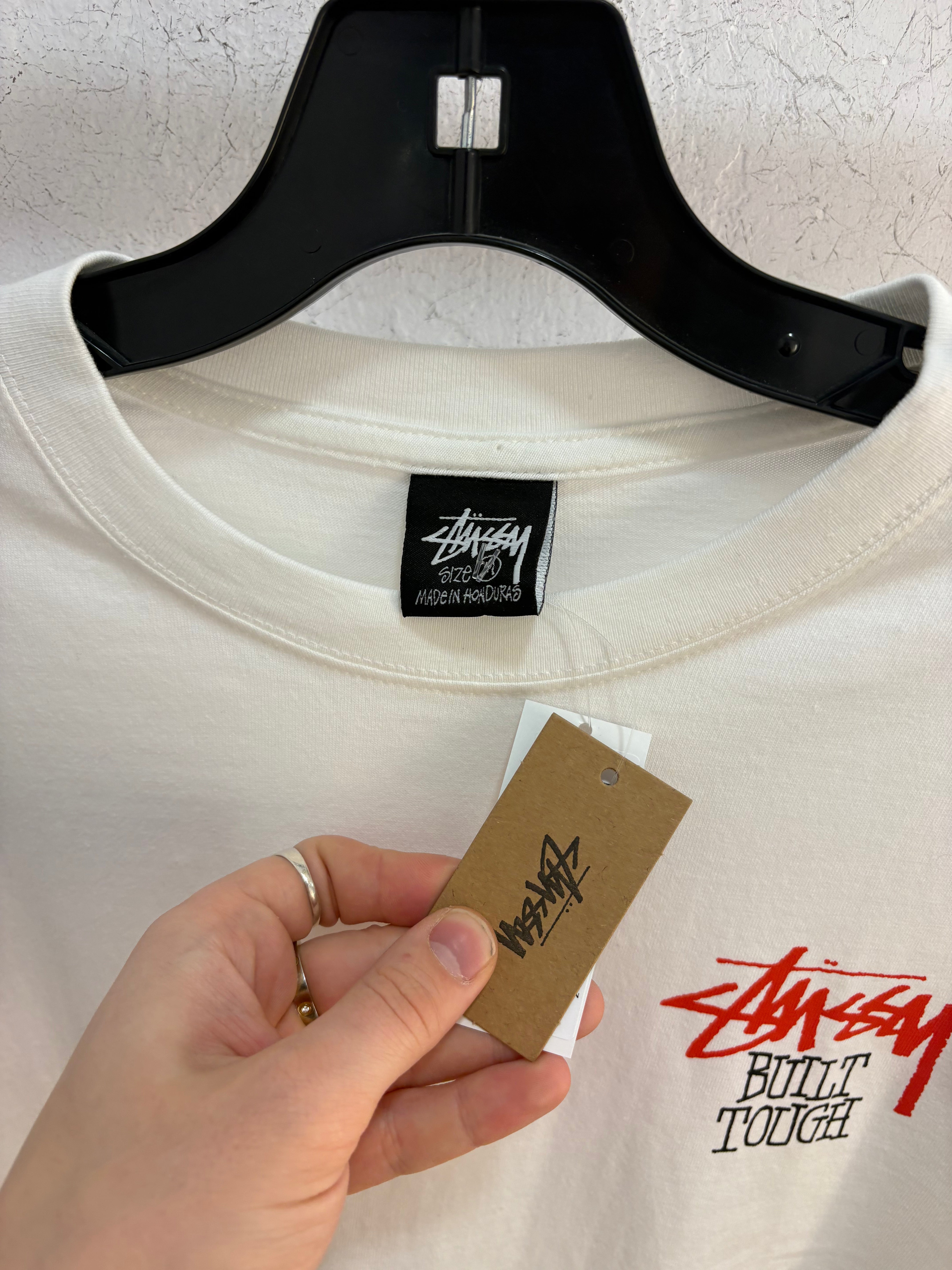 New Stussy build tough white tee - size M