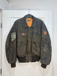 80s the flight club aviator trashed leather jacket - Size M