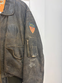 80s the flight club aviator trashed leather jacket - Size M